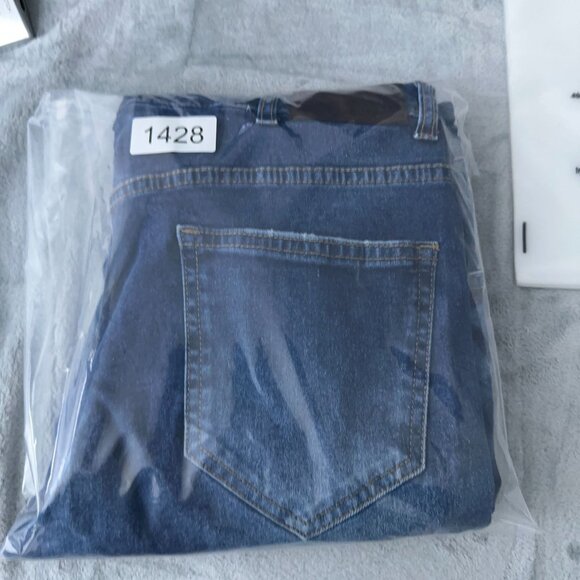 Nuon Rodeo Crop Jeans Distressed Medium Wash Mid Rise Women's Blue Size W34 - Picture 12 of 12